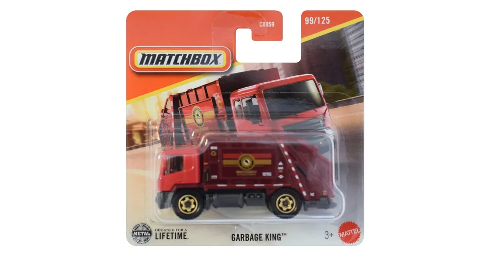 Matchbox Garbage King piros kisautó 1/64 – Mattel Gyors szállítás