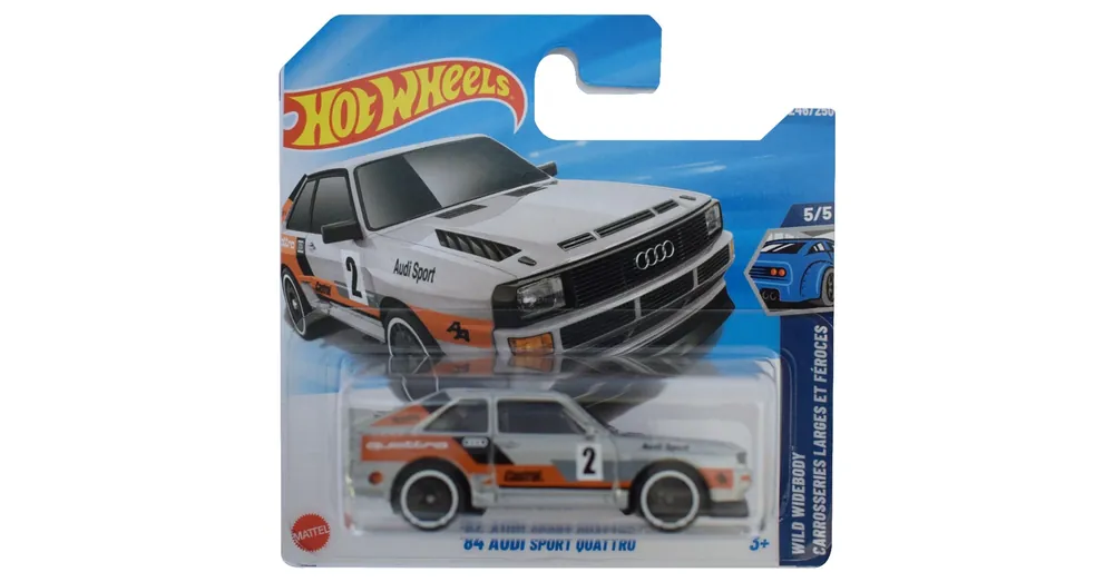 Szezonális akció Hot Wheels ’84 Audi Sport Quattro CHASE szürke-narancs kisautó 1/64 – Mattel