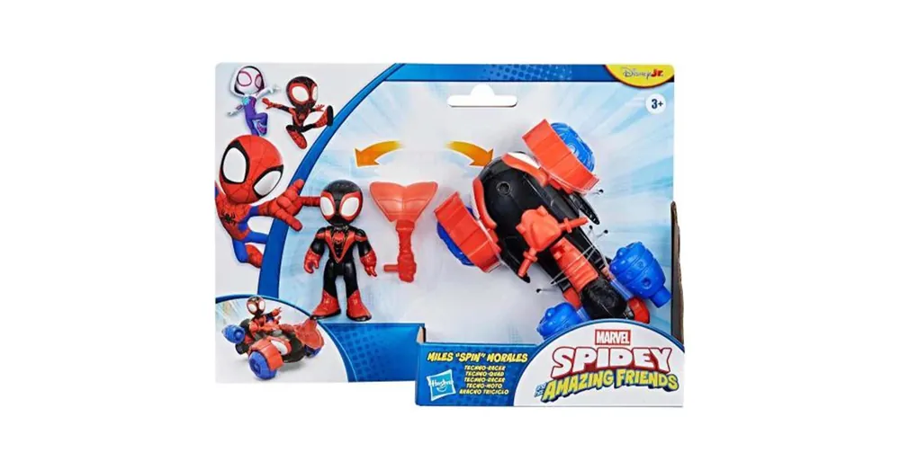 Legnépszerűbb Póki és csodálatos barátai Miles Morales figura Techno-Racer járművel – Hasbro