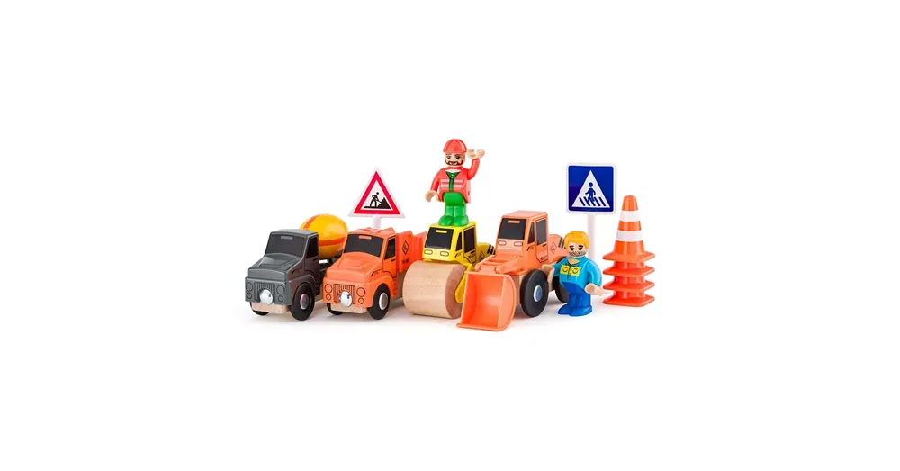 Végkiárusítás Építőipari járműves játékszett 12 db-os – Woodyland