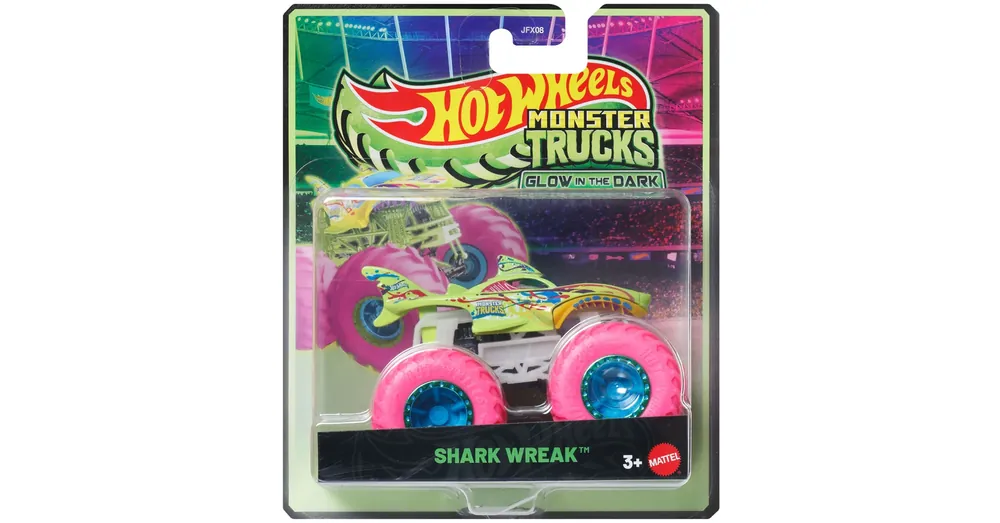 Hot Wheels Monster Trucks Shark Wreak sötétben világító kisautó 1/64 – Mattel Szuper akció
