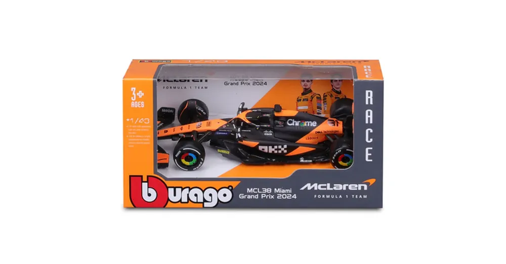 Bburago McLaren MCL38 Miami Grand Prix 2024 F1 versenyautó fém autómodell 1/43 (Oscar Piastri 81) Végkiárusítás