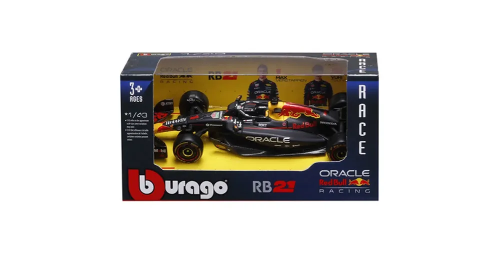 Gyors kiszállítás Bburago Red Bull RB21 F1 versenyautó fém autómodell 1/43 (Max Verstappen 1)