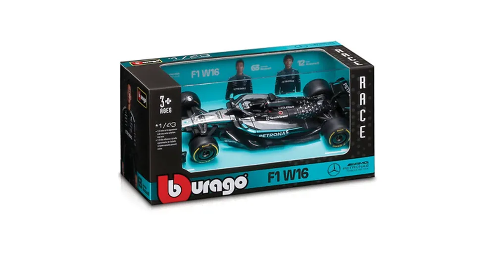 Bburago Mercedes-AMG Petronas F1 W16 Russell F1 versenyautó fém autómodell 1/43 (George Russell 63) Olcsó