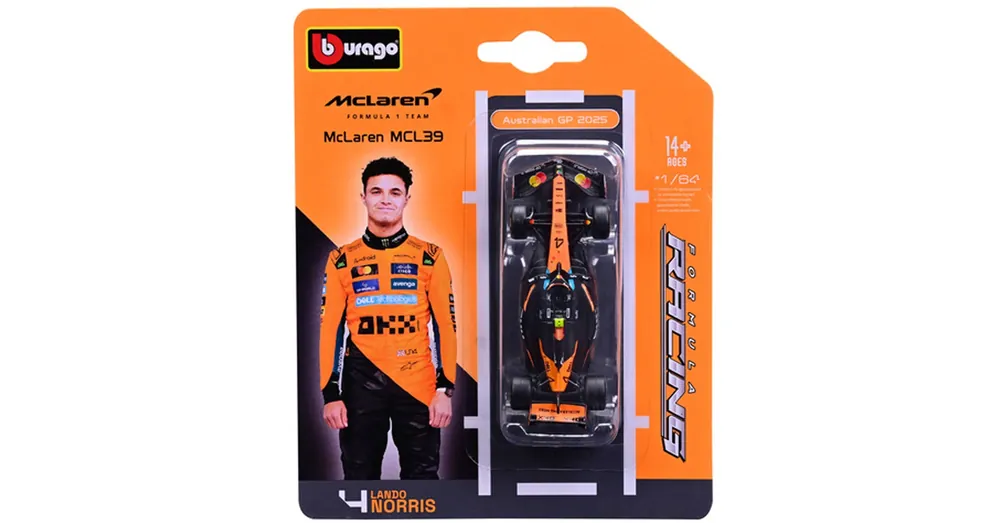Kedvezményes ár Bburago McLaren MCL39 Norris F1 (2025) versenyautó fém autómodell 1/64 (Lando Norris 4)