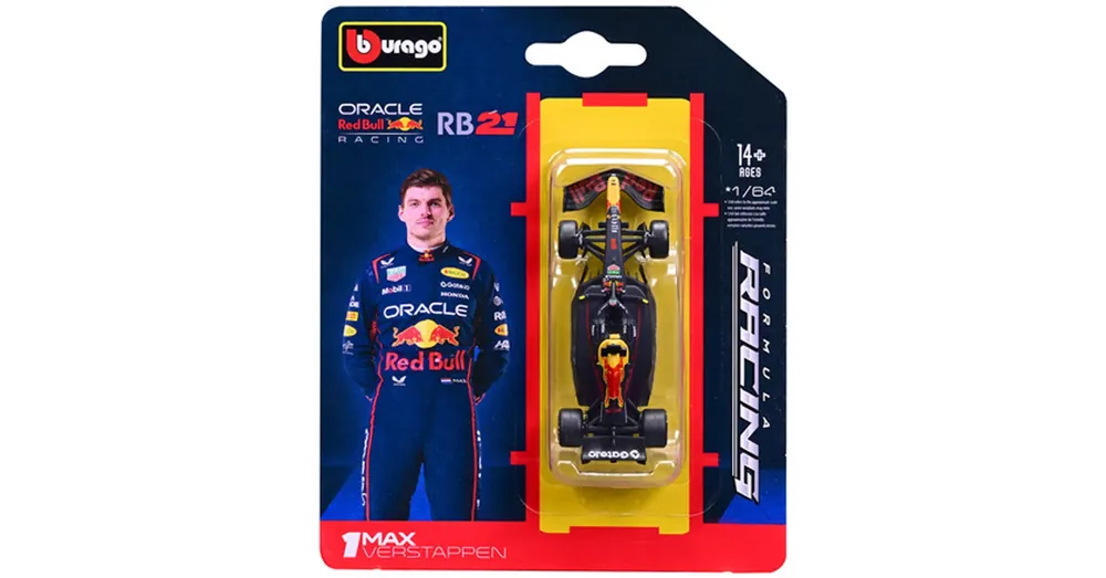 Legkelendőbb Bburago Oracle Red Bull RB21 Verstappen F1 (2025) versenyautó fém autómodell 1/64 (Max Verstappen 1)