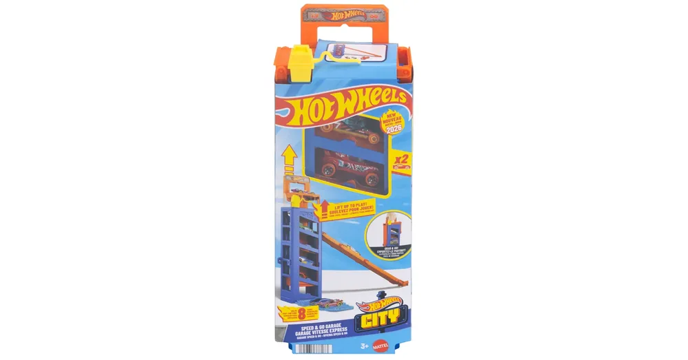 Akció Hot Wheels Turbó start garázs 2 db kisautóval – Mattel