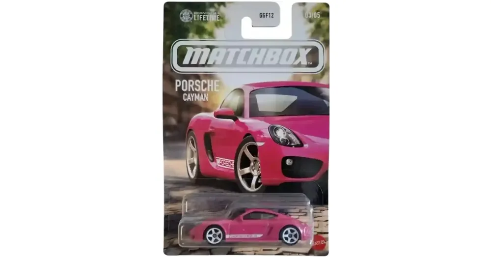 Matchbox Ikonikus Porsche Cayman pink kisautó 1/64 – Mattel Szuper akció