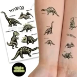 Szezonális akció TyToo Sötétben világító dinoszauruszok matrica tetoválás