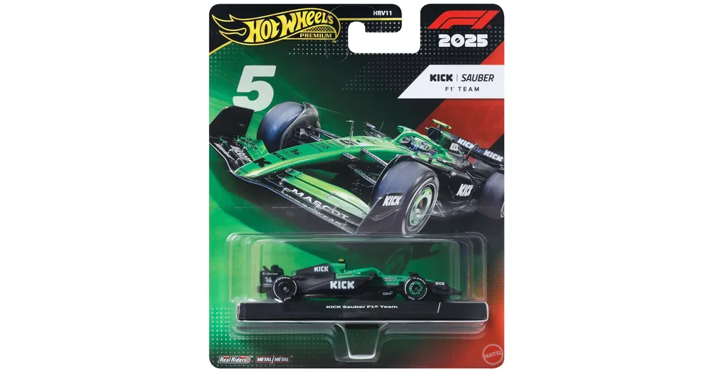 Szezonális akció Hot Wheels Premium KICK Sauber F1 Team 5 Formula 1 kisautó 1/64 – Mattel