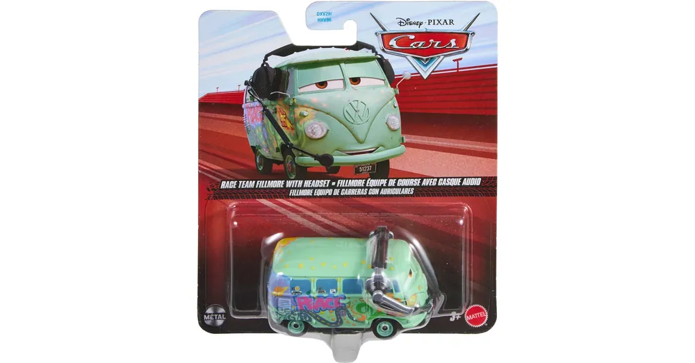 Verdák 3 Race Team Fillmore with headset karakter kisautó 1/55 – Mattel Alacsony ár