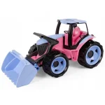 Legkelendőbb Lena Óriás traktor homlokrakodóval rózsaszín színben 62 cm