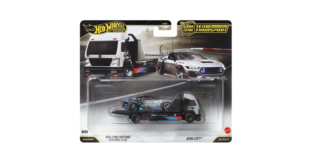 Hot Wheels Aero Lift autószállító és 2024 Ford Mustang RTR SPEC 5-FD kisautó 1/64 – Mattel Végkiárusítás