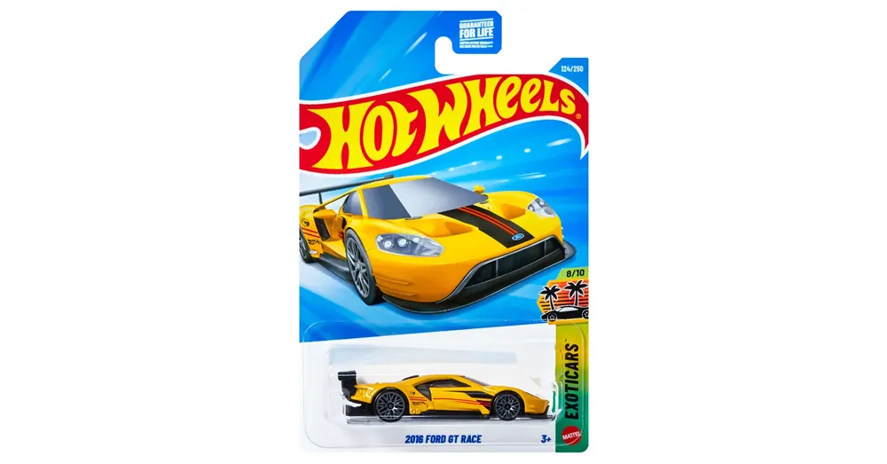 Hot Wheels 2016 Ford GT Race sárga kisautó 1/64 – Mattel Prémium