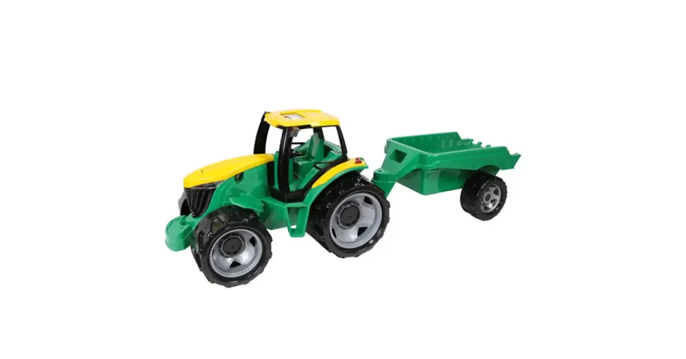 Nézd meg most LENA Óriás traktor utánfutóval zöld/sárga 93cm