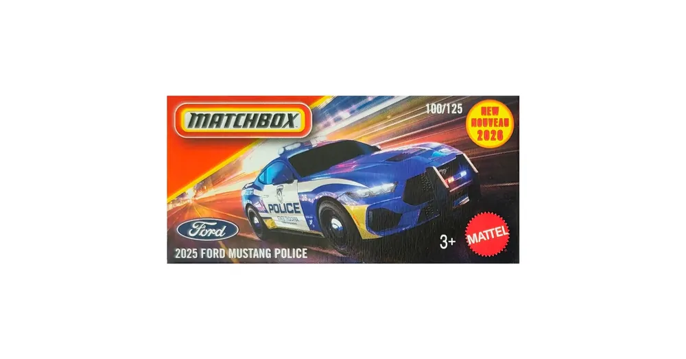 Népszerű Matchbox 2025 Ford Mustang Police kék papírdobozos kisautó 1/64 – Mattel