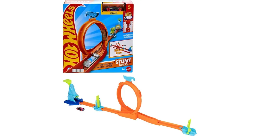 Hot Wheels Kaszkadőr kezdőszett - Loop Flag Finish játékszett - Mattel Expressz kézbesítés