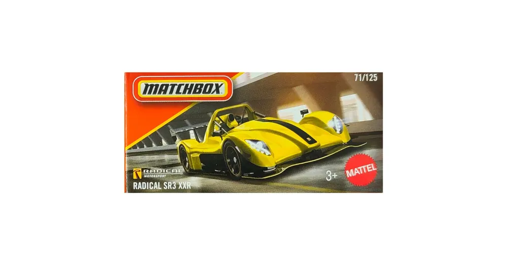 Szuper akció Matchbox Radical SR3 XXR sárga papírdobozos kisautó 1/64 – Mattel