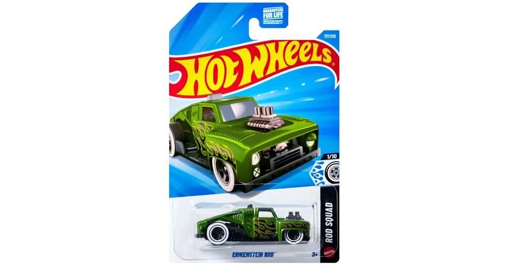 Hot Wheels Erikenstein Rod zöld kisautó 1/64 - Mattel Expressz kézbesítés