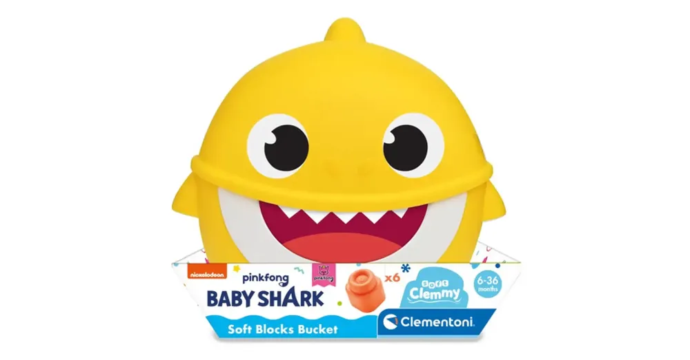 Baby Shark építőkocka tárolóban – Clementoni Korlátozott ajánlat
