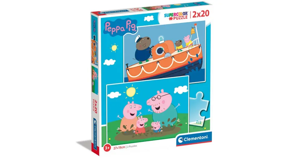 Peppa malac Supercolor 2 az 1-ben 2×20 db-os puzzle – Clementoni Legnépszerűbb