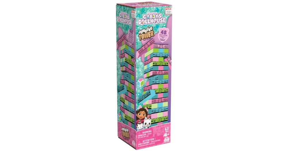 Vedd meg online Gabby Babaháza Színes toronyépítő jenga társasjáték – Spin Master
