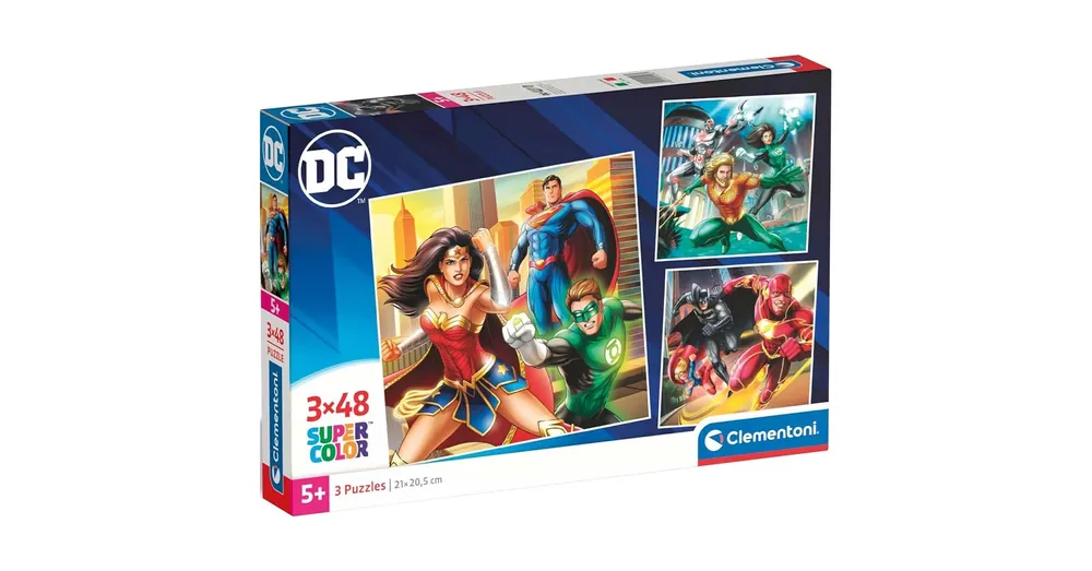 Legnépszerűbb DC Az igazság ligája 3×48 db-os Supercolor puzzle – Clementoni