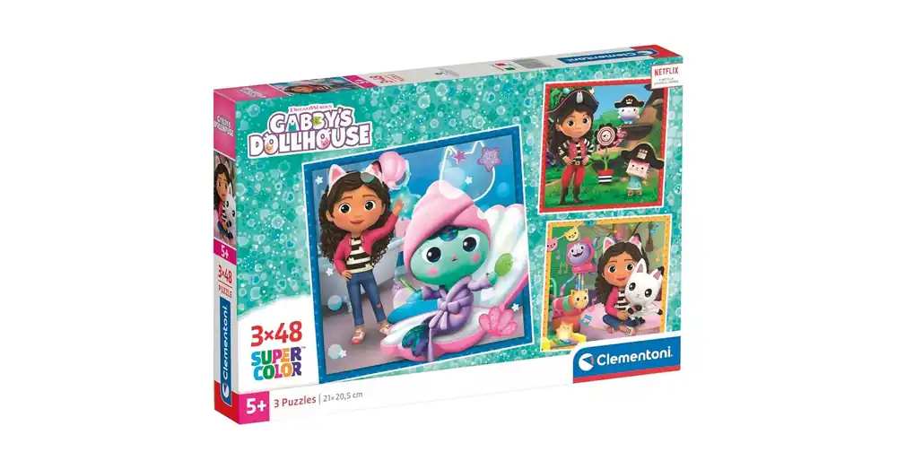 Gabi babaháza Gabi tevékenységei 3×48 db-os Supercolor puzzle – Clementoni Akció