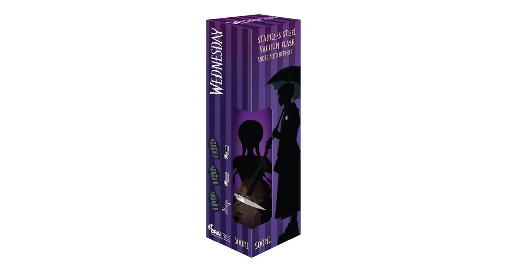 Prémium Wednesday rozsdamentes fém kulacs 500ml