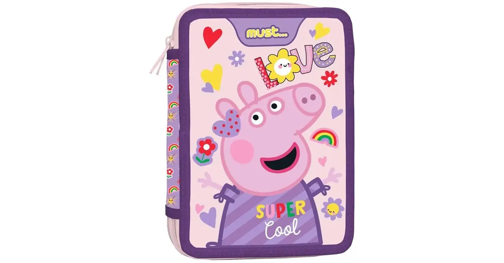 Must Peppa Malac kétszintes töltött tolltartó 15×21×5 cm Expressz szállítás