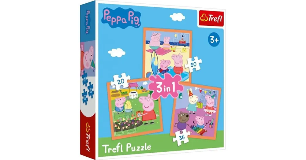 Korlátozott ajánlat Peppa malac A leleményes Peppa 3 az 1-ben puzzle – Trefl