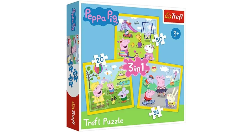 Peppa malac Egy boldog nap 3 az 1-ben puzzle – Trefl Prémium