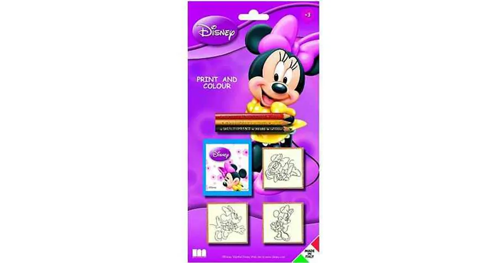 Gyors szállítás Minnie egér 3 db-os nyomdaszett színes ceruzákkal