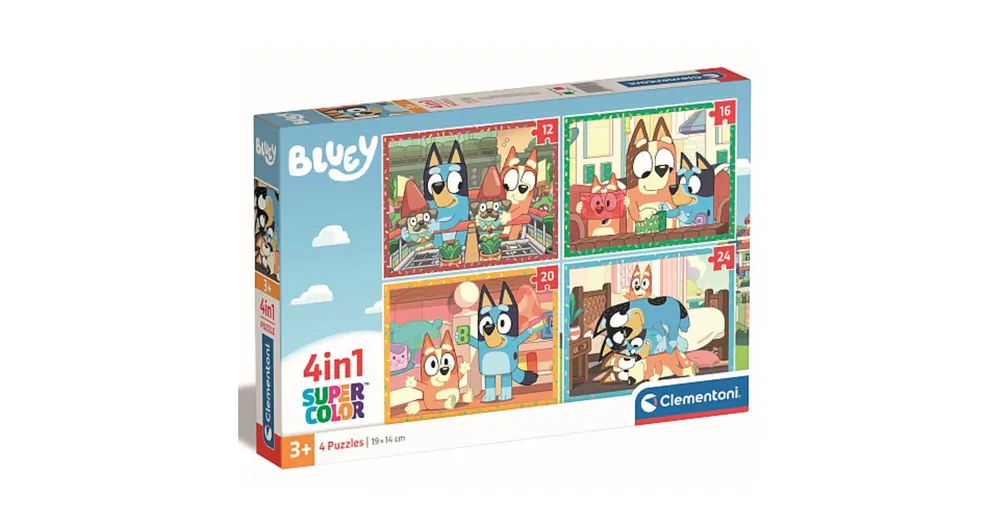 Bluey 4 az 1-ben 12, 16, 20 és 24 db-os puzzle – Clementoni Prémium