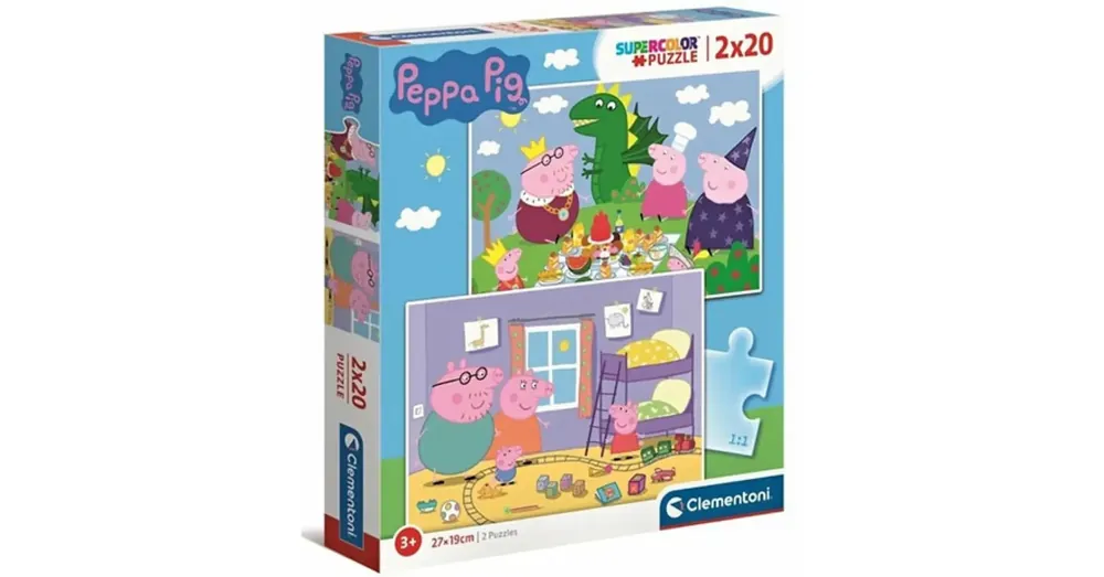 Peppa malac Supercolor 2 az 1-ben puzzle 2×20 db-os – Clementoni Vásárlói kedvenc