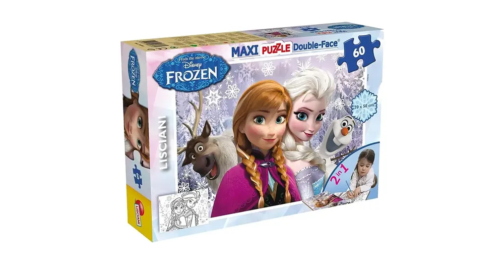 Vedd meg most Jégvarázs A testvérek 2 az 1-ben 60 db-os maxi puzzle és színező 70×50 cm – Lisciani