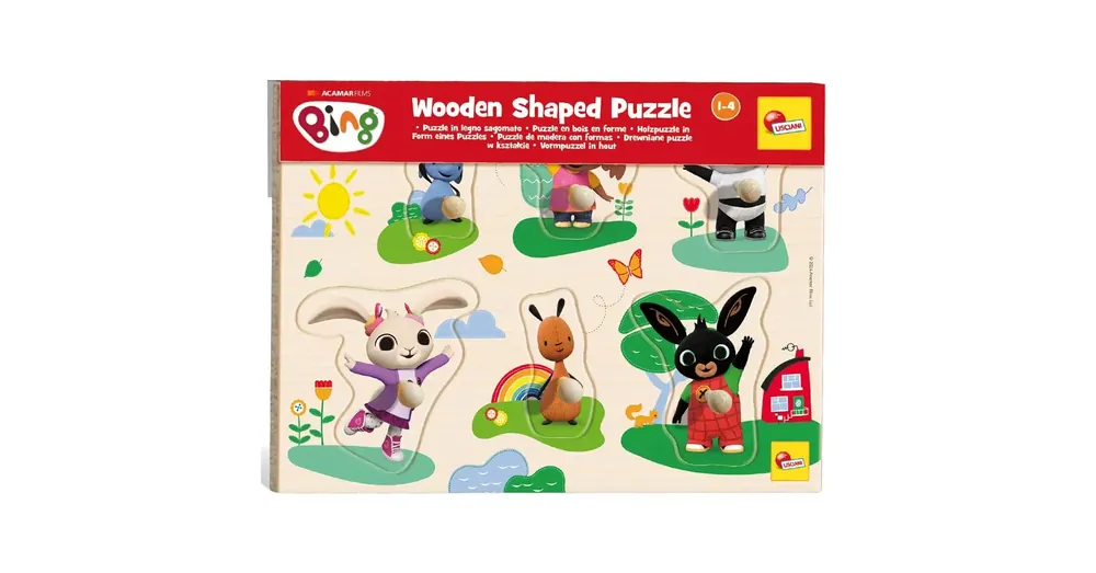 Kihagyhatatlan ajánlat Bing és barátai 6 db-os fa formaválogató puzzle – Lisciani