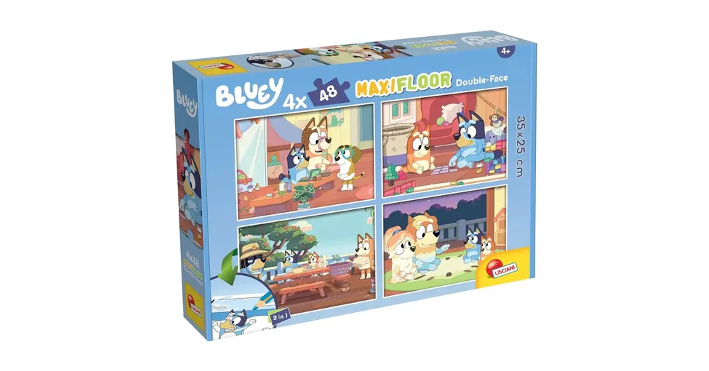 Bluey és barátai 2 az 1-ben 4×48 db-os maxi padló puzzle és színező 35×25 cm – Lisciani Kedvezmény