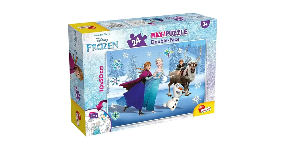 Prémium Jégvarázs 2 az 1-ben maxi 24 db-os puzzle és színező 70×50 cm – Lisciani