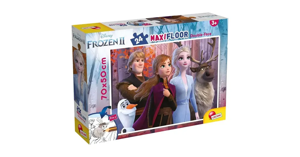 Különleges ajánlat Jégvarázs főszereplői 2 az 1-ben maxi 24 db-os puzzle és színező 70×50 cm – Lisciani