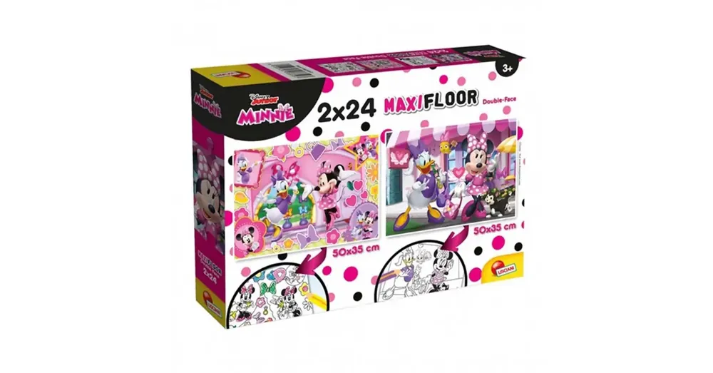 Minnie egér 2 az 1-ben maxi 2×24 db-os puzzle és színező 50×35 cm – Lisciani Azonnal elérhető