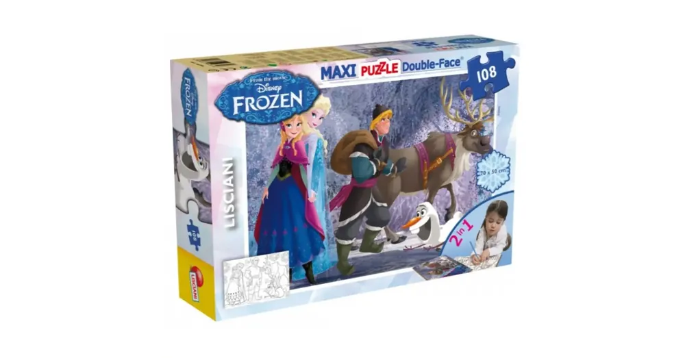 Árengedmény Jégvarázs csapat 2 az 1-ben 108 db-os puzzle és színező 70×50 cm – Lisciani