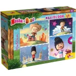 Akció Mása és a medve Mása világot lát 24 db-os maxi padló puzzle 70×50 cm – Lisciani