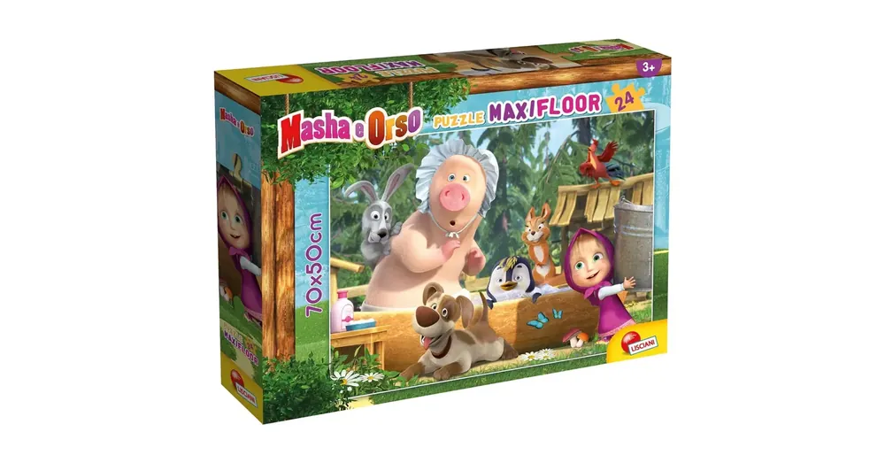 Mása és a medve fürdőzés 24 db-os maxi padló puzzle 70×50 cm – Lisciani Különleges ajánlat