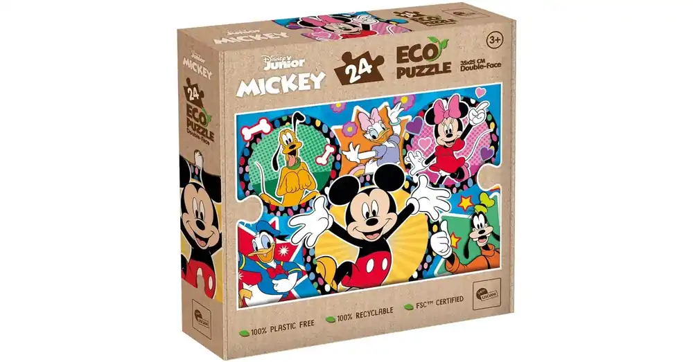 Expressz kézbesítés Mickey Egér és barátai 2 az 1-ben 24 db-os Eco mini puzzle és színező 35×25 cm – Lisciani