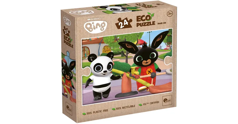 Bing és Pandó a játszótéren 24 db-os Eco mini puzzle 35×25 cm – Lisciani Árcsökkenés