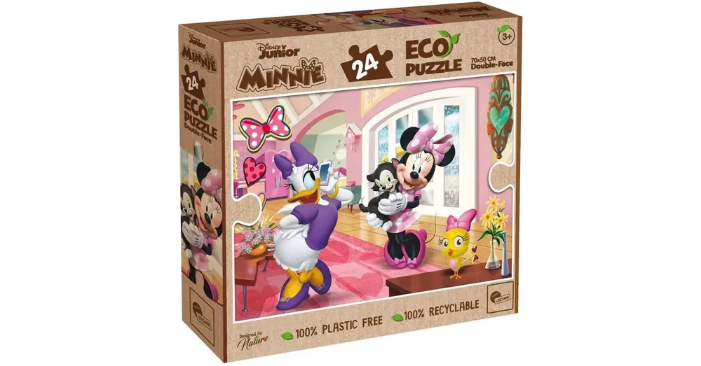 Csak ma Minnie egér és Daisy kacsa kalandjai 2 az 1-ben 24 db-os Eco maxi puzzle és színező 70×50 cm – Lisciani