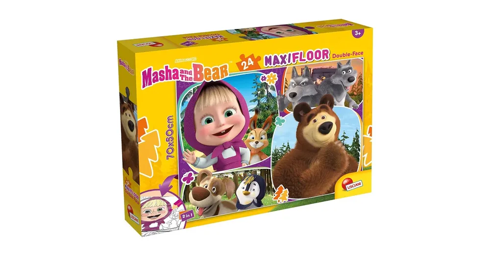 Kihagyhatatlan ajánlat Mása és a medve 2 az 1-ben maxi 24 db-os puzzle és színező 70×50 cm – Lisciani