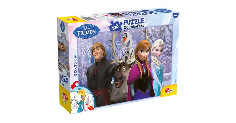 Nézd meg most Jégvarázs – A barátság ereje 2 az 1-ben 108 db-os puzzle és színező 50×35 cm – Lisciani