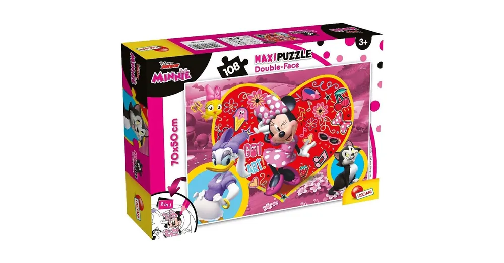Alacsony ár Minnie egér 2 az 1-ben 108 db-os puzzle és színező 70×50 cm – Lisciani
